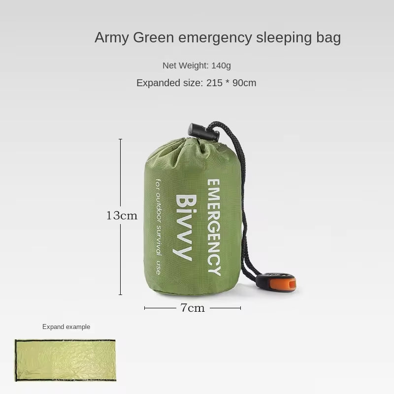 Outdoor Emergency Survival Sleeping Bag Thermal Blanket Mylar Waterproof Reusable Sack Portable Camping Hiking Emergency Gear