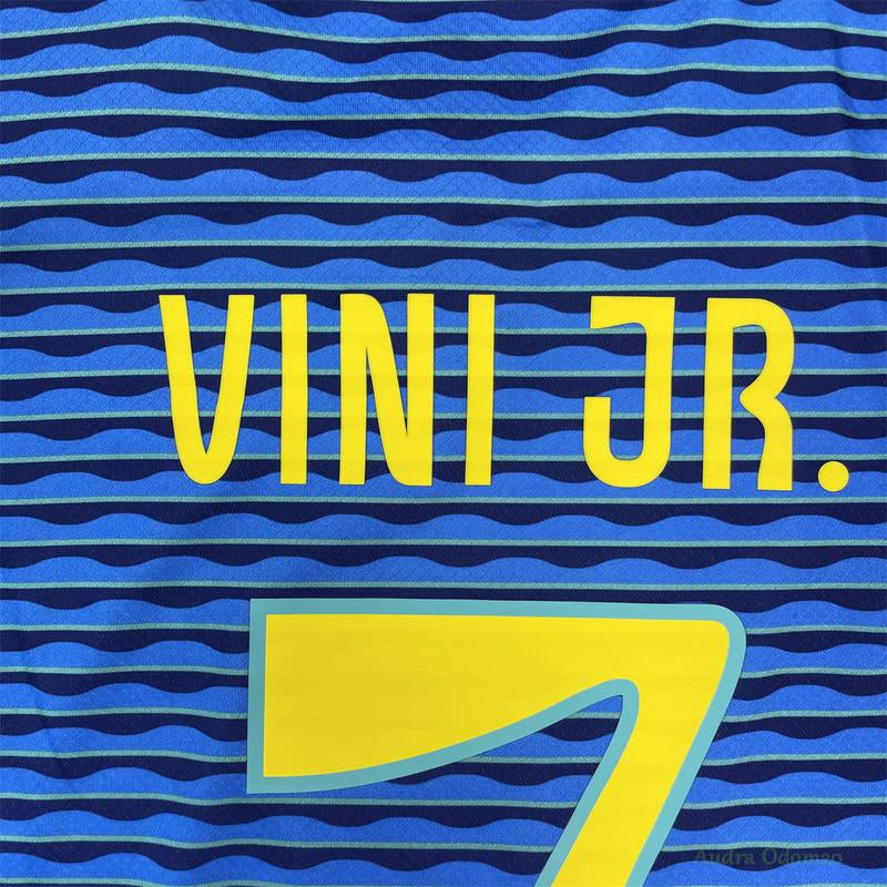 2024 Copa America Brazil National Team Away Short Sleeve Jersey VINI JR 7# Fan Edition Soccer Jersey