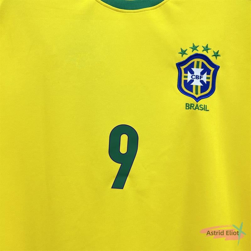 98 World Cup Brazil Jerseys No. 9 Ronaldo National Team Soccer Jerseys Set Rivaldo Short Sleeve Team Uniforms