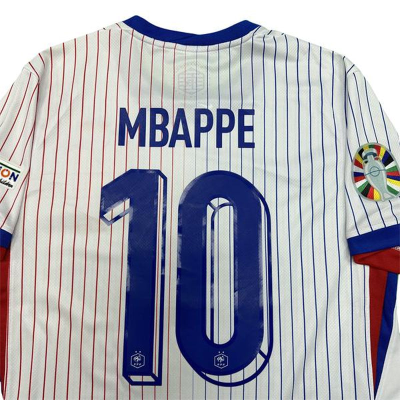 NIKE Euro 2024 France Away Mbappe Number No.10 Short Sleeve Soccer Jersey